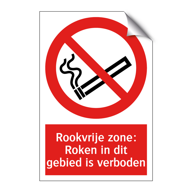 Rookvrije zone: Roken in dit gebied is verboden