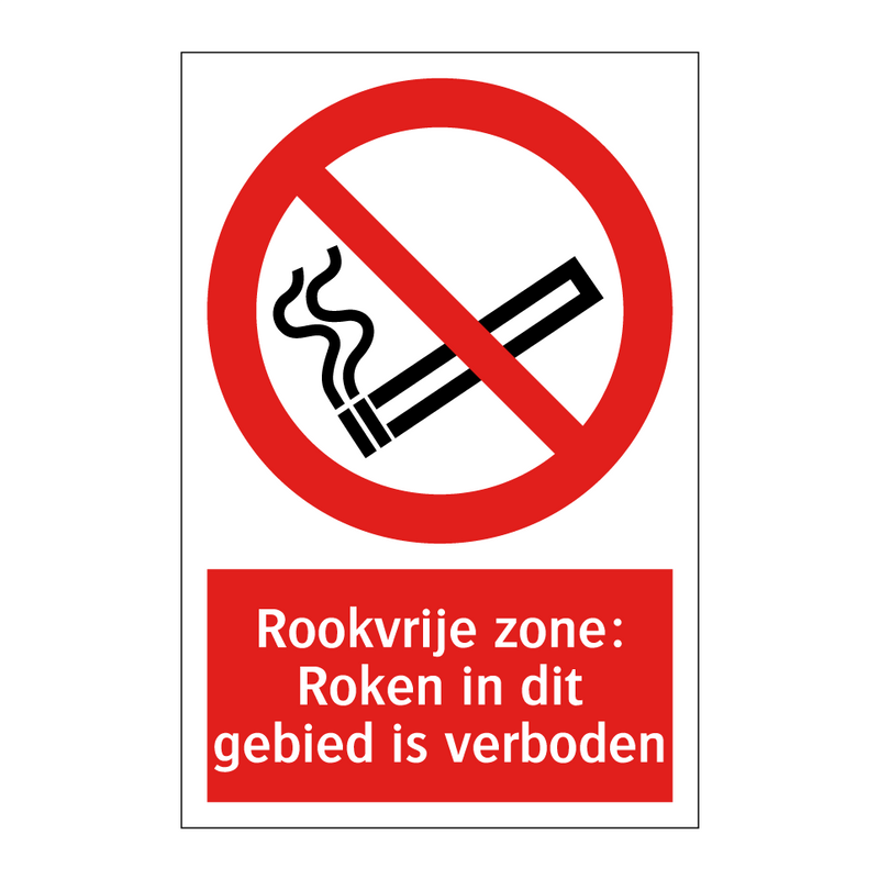 Rookvrije zone: Roken in dit gebied is verboden