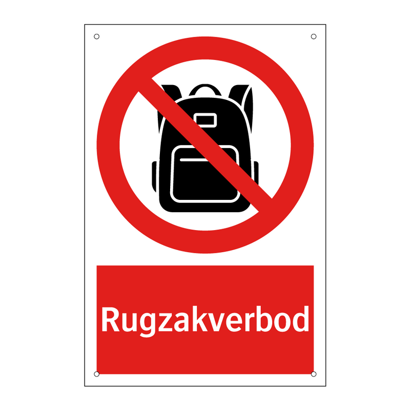 Rugzakverbod