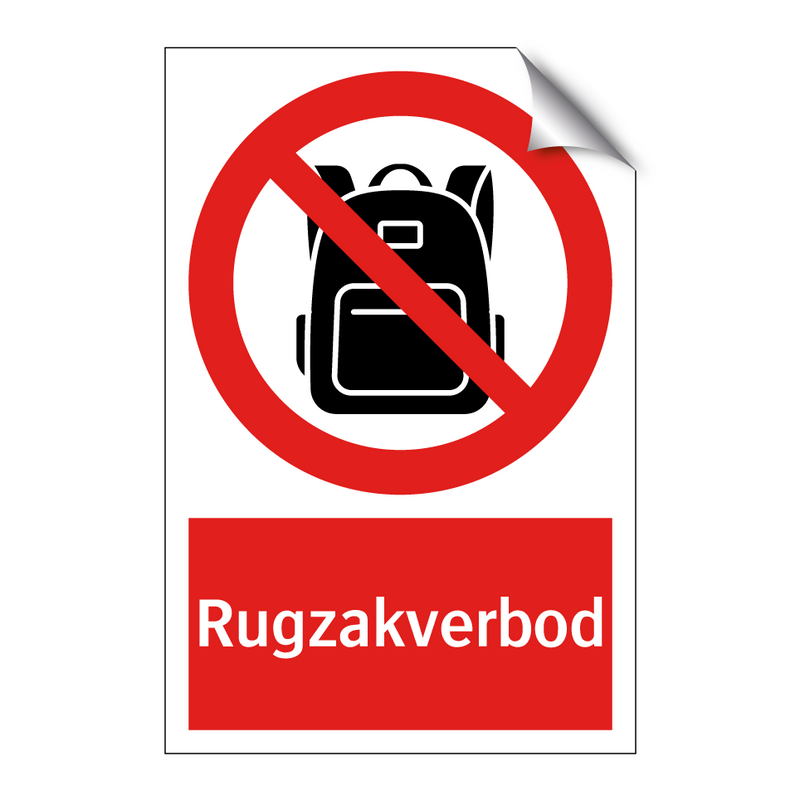 Rugzakverbod