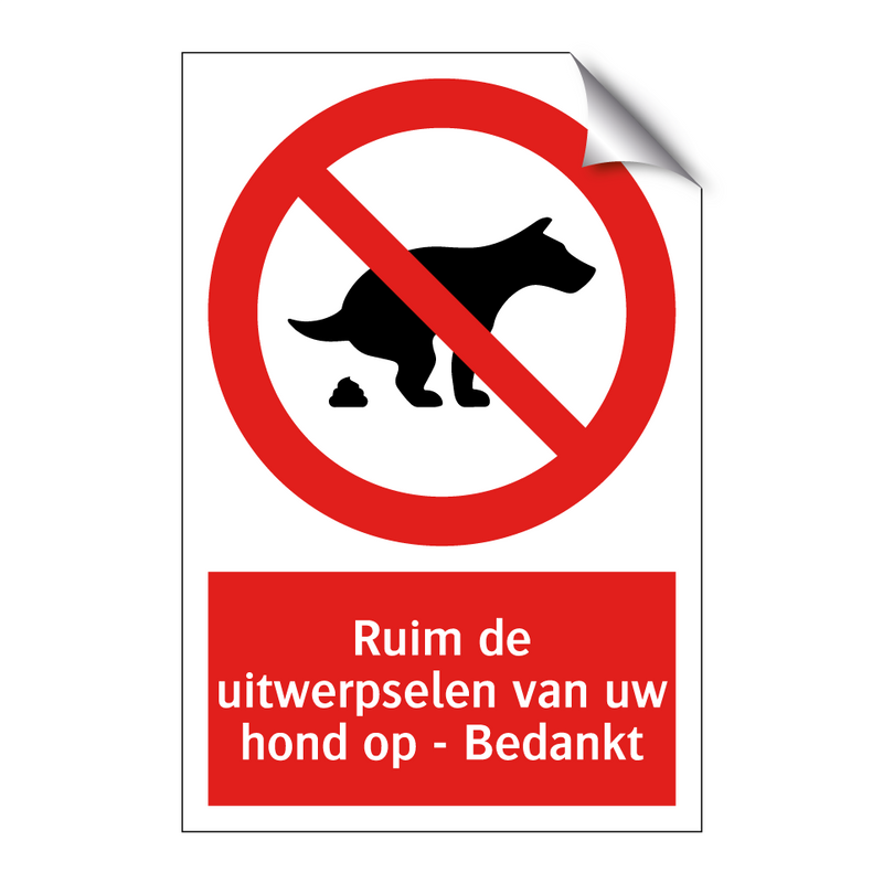 Ruim de uitwerpselen van uw hond op - Bedankt