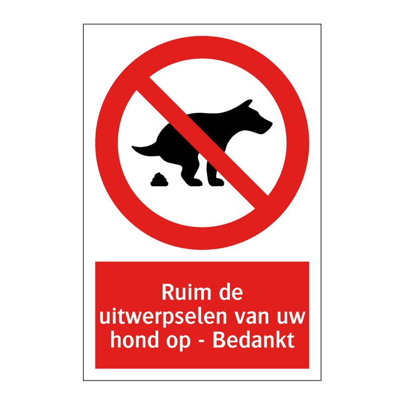 Ruim de uitwerpselen van uw hond op - Bedankt