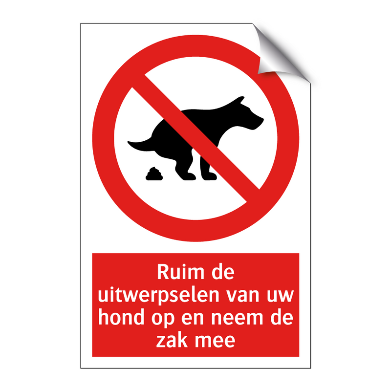 Ruim de uitwerpselen van uw hond op en neem de zak mee