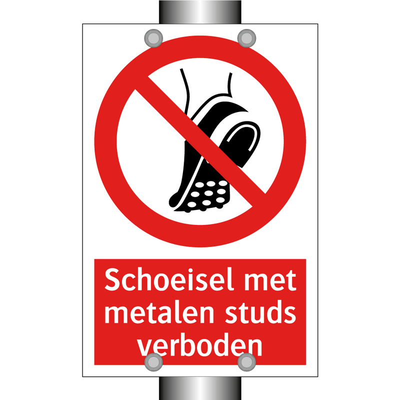 Schoeisel met metalen studs verboden