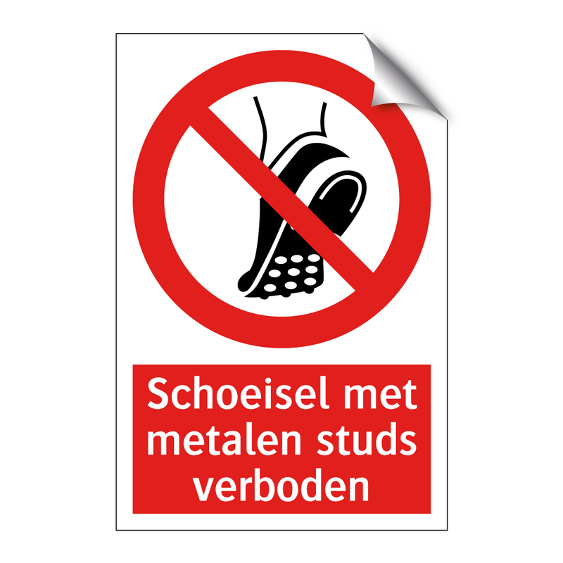 Schoeisel met metalen studs verboden