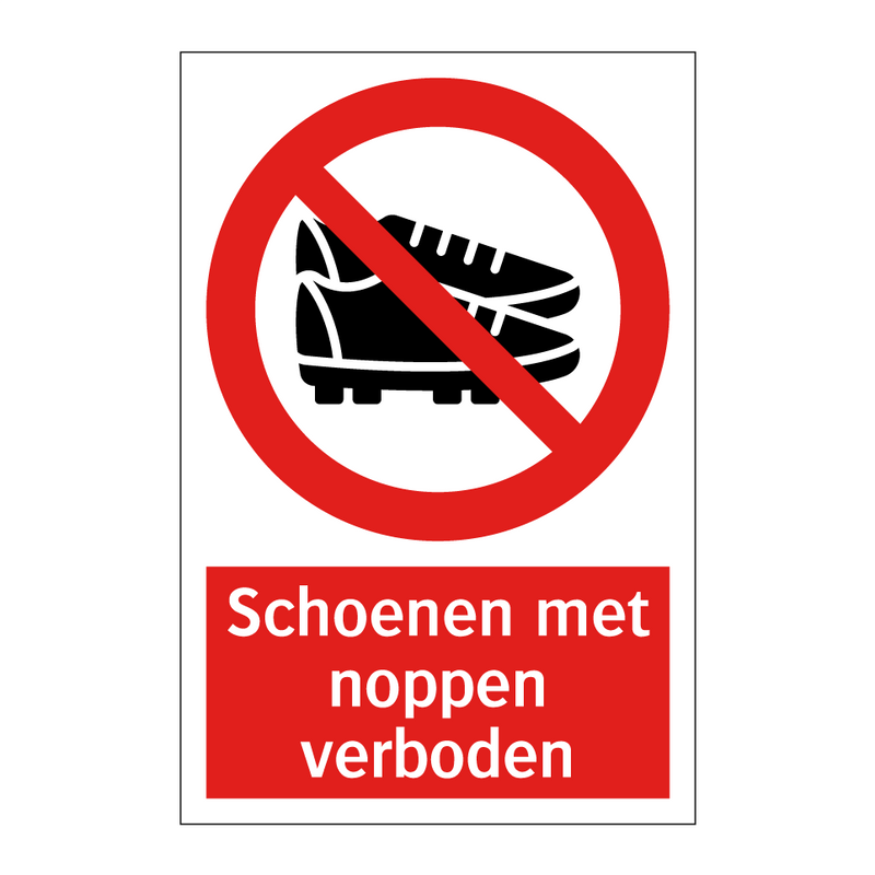 Schoenen met noppen verboden