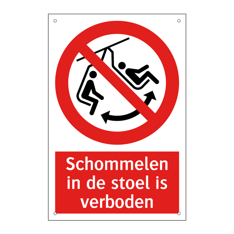 Schommelen in de stoel is verboden