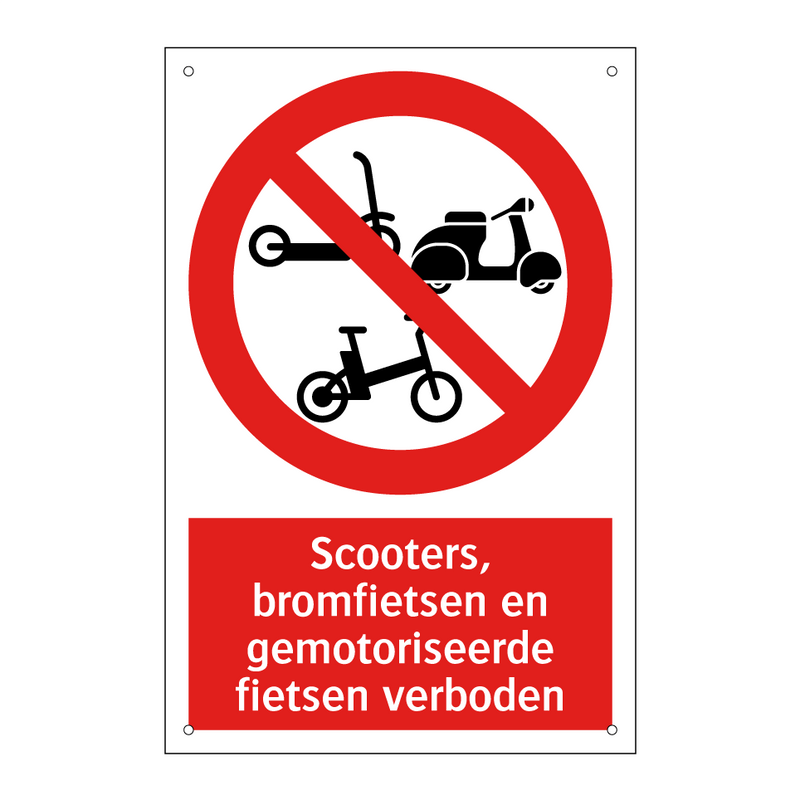 Scooters, bromfietsen en gemotoriseerde fietsen verboden