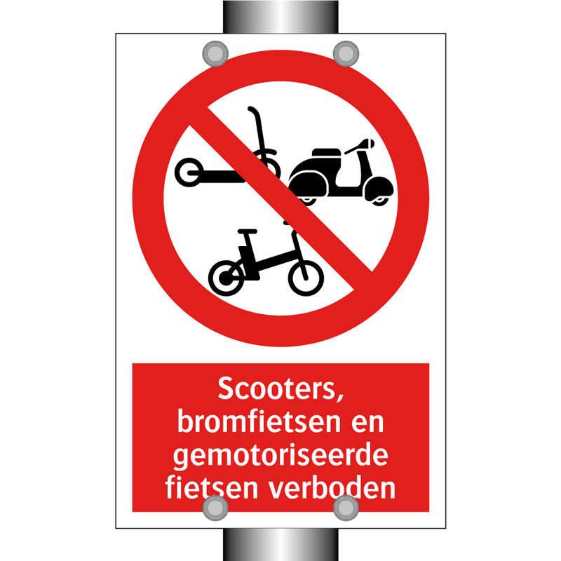 Scooters, bromfietsen en gemotoriseerde fietsen verboden