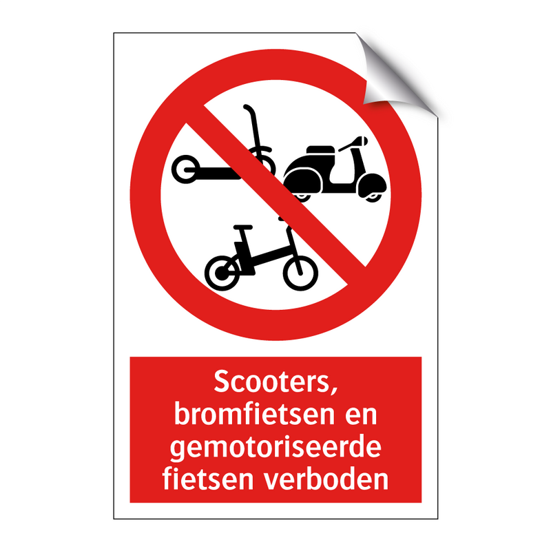 Scooters, bromfietsen en gemotoriseerde fietsen verboden