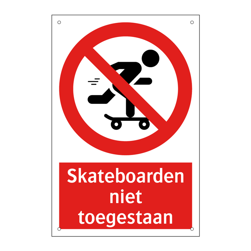 Skateboarden niet toegestaan