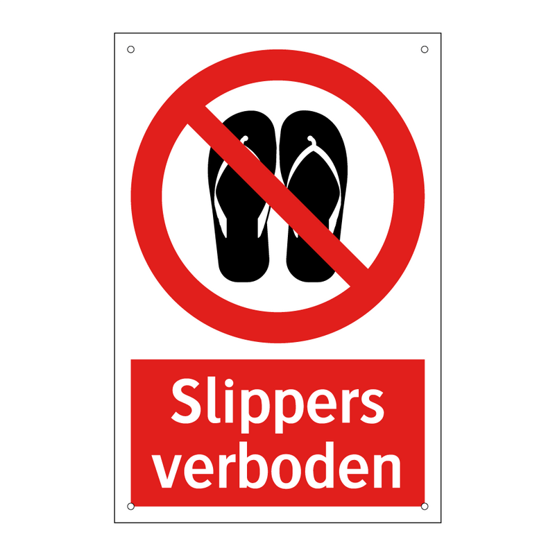 Slippers verboden