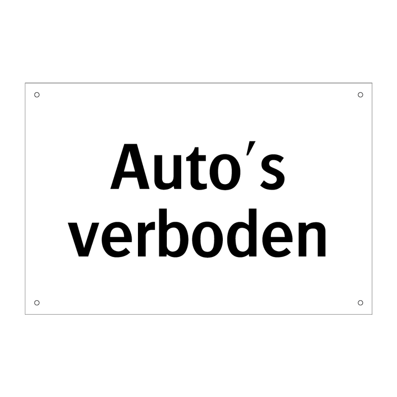 Auto's verboden