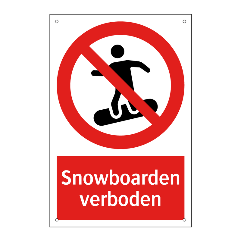 Snowboarden verboden