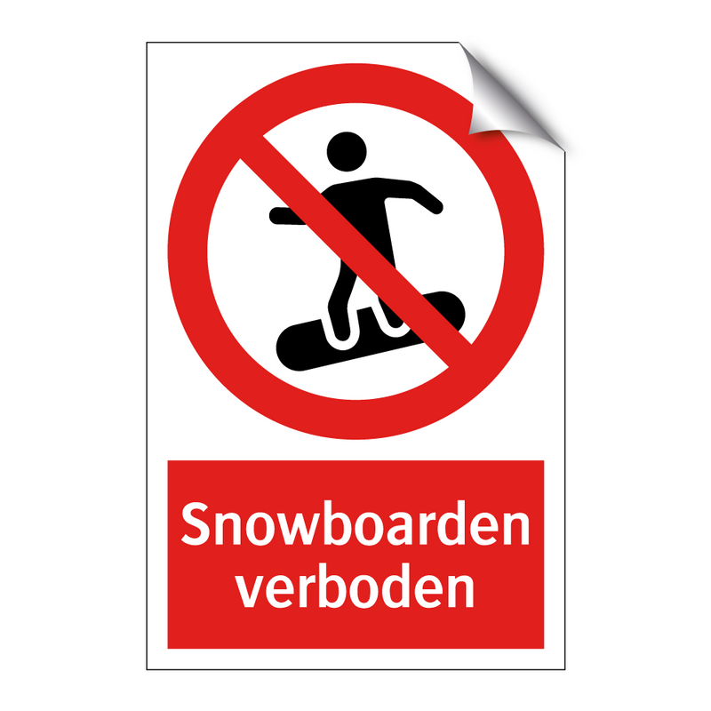 Snowboarden verboden