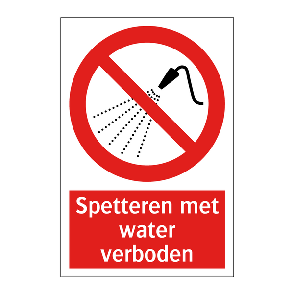 Spetteren met water verboden