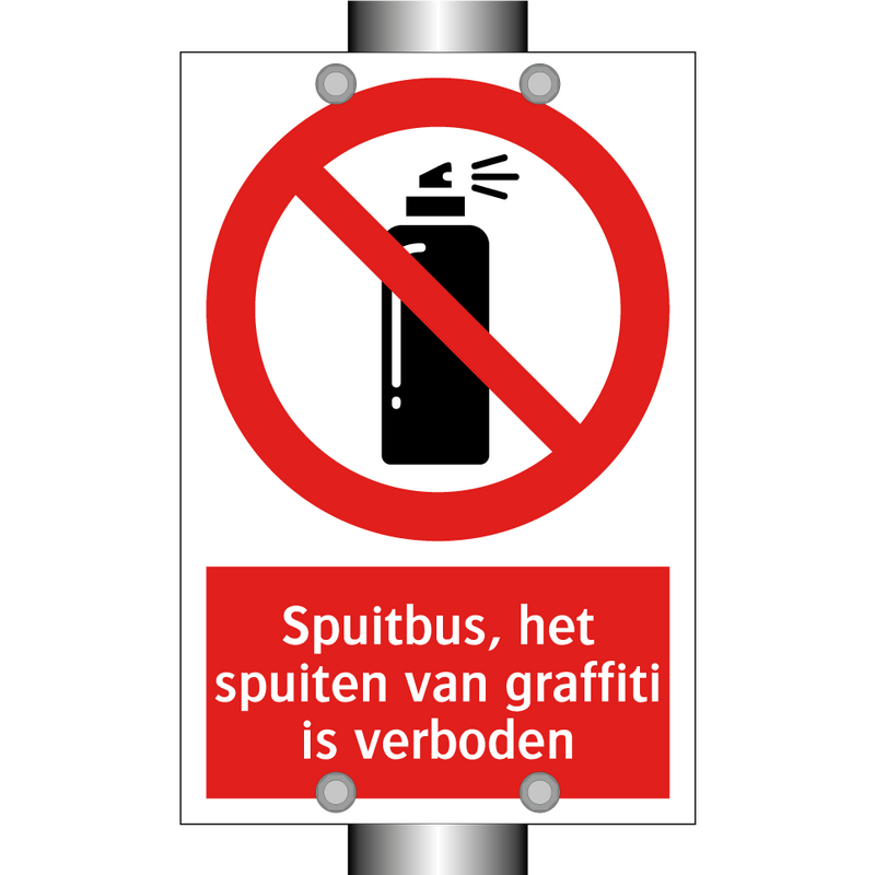 Spuitbus, het spuiten van graffiti is verboden