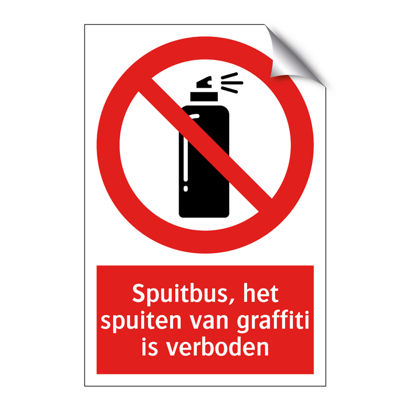 Spuitbus, het spuiten van graffiti is verboden