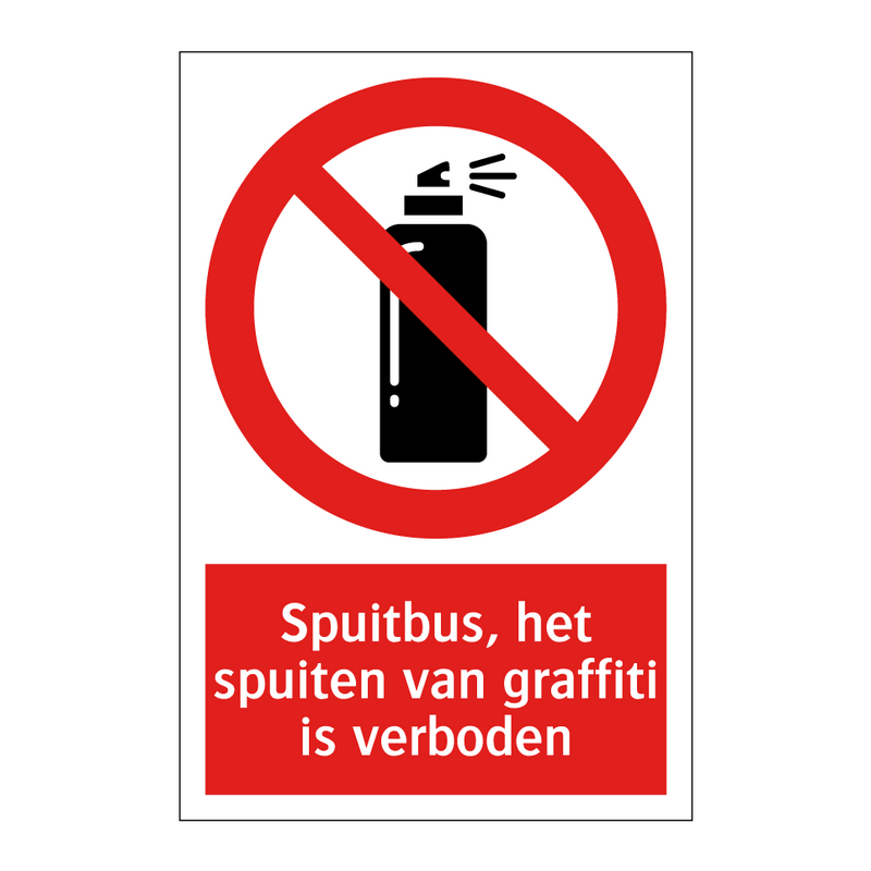 Spuitbus, het spuiten van graffiti is verboden