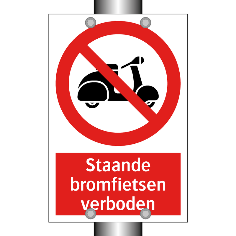 Staande bromfietsen verboden