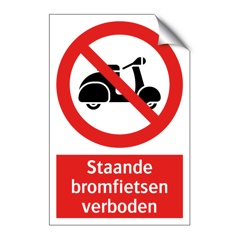 Staande bromfietsen verboden