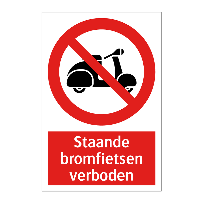 Staande bromfietsen verboden