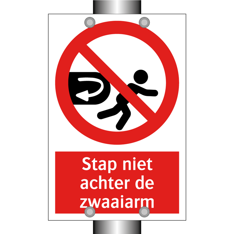 Stap niet achter de zwaaiarm