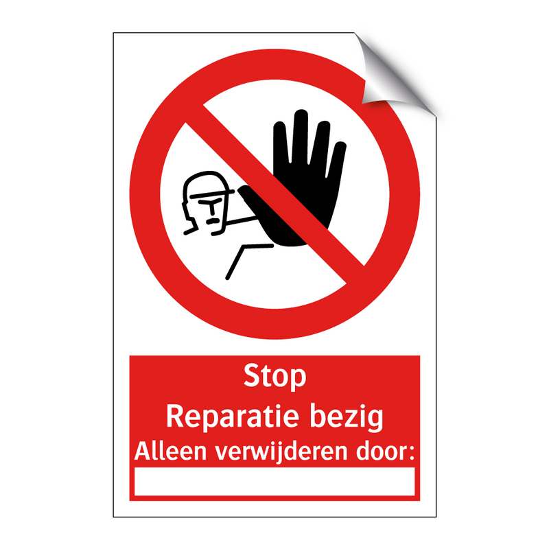 Stop. Reparatie bezig. Alleen verwijderen door XX