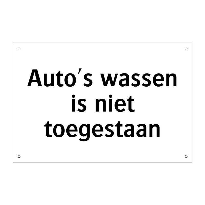 Auto's wassen is niet toegestaan