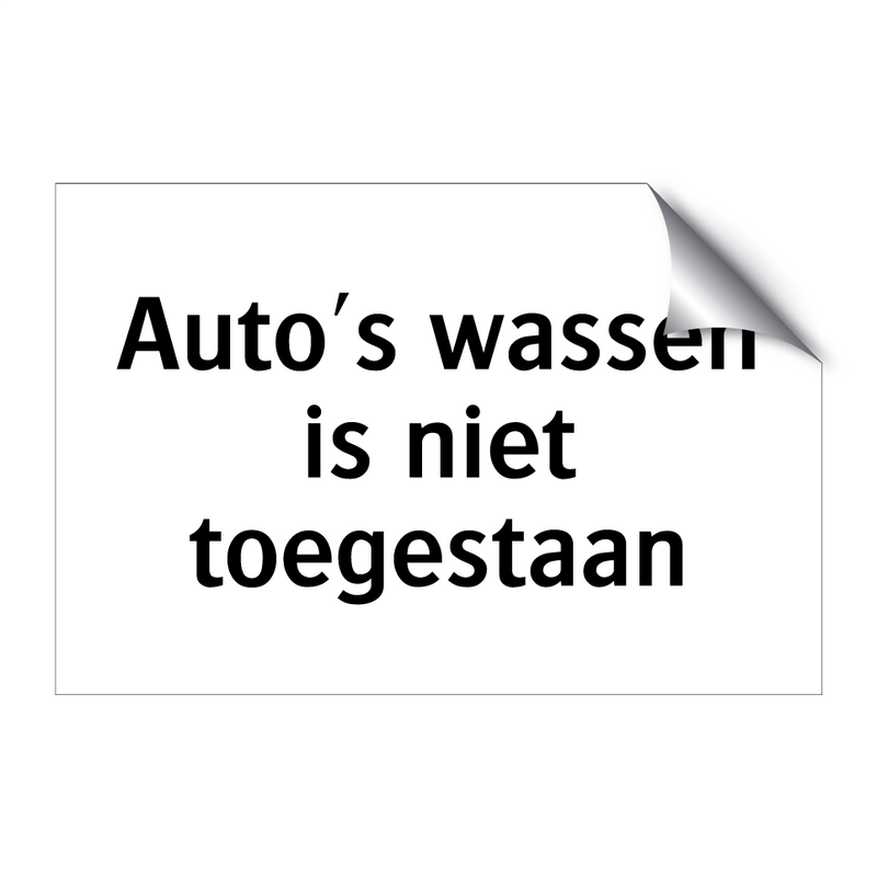 Auto's wassen is niet toegestaan