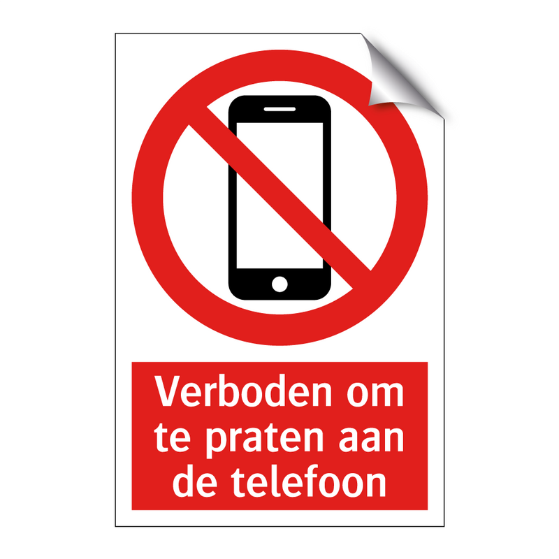 Verboden om te praten aan de telefoon