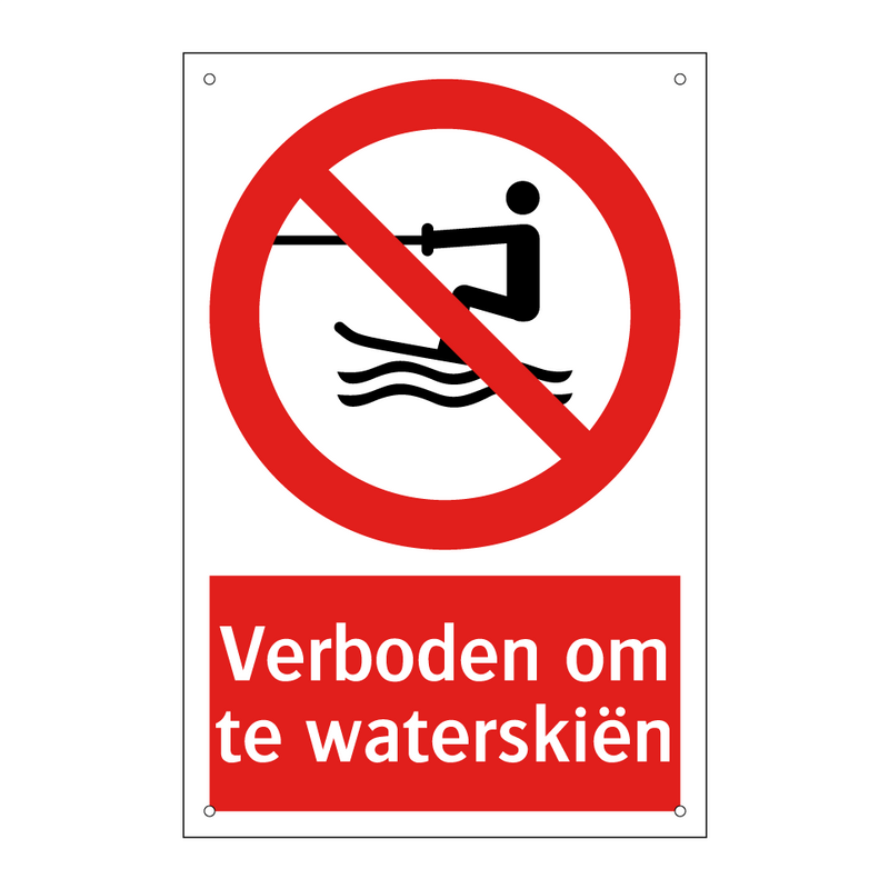 Verboden om te waterskiën