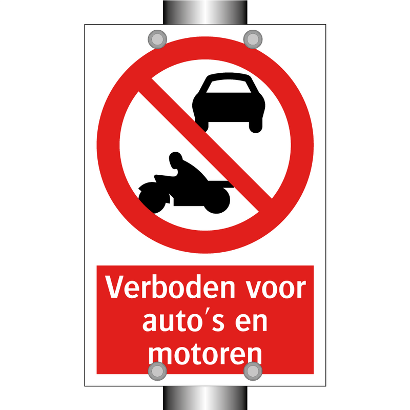 Verboden voor auto's en motoren