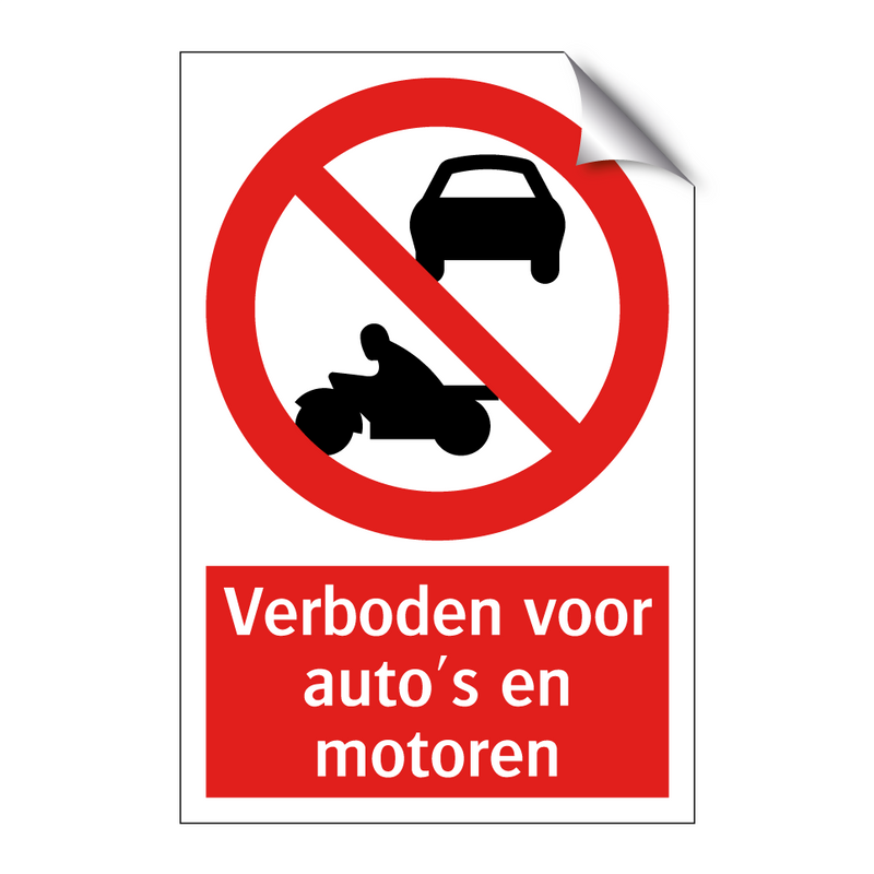 Verboden voor auto's en motoren