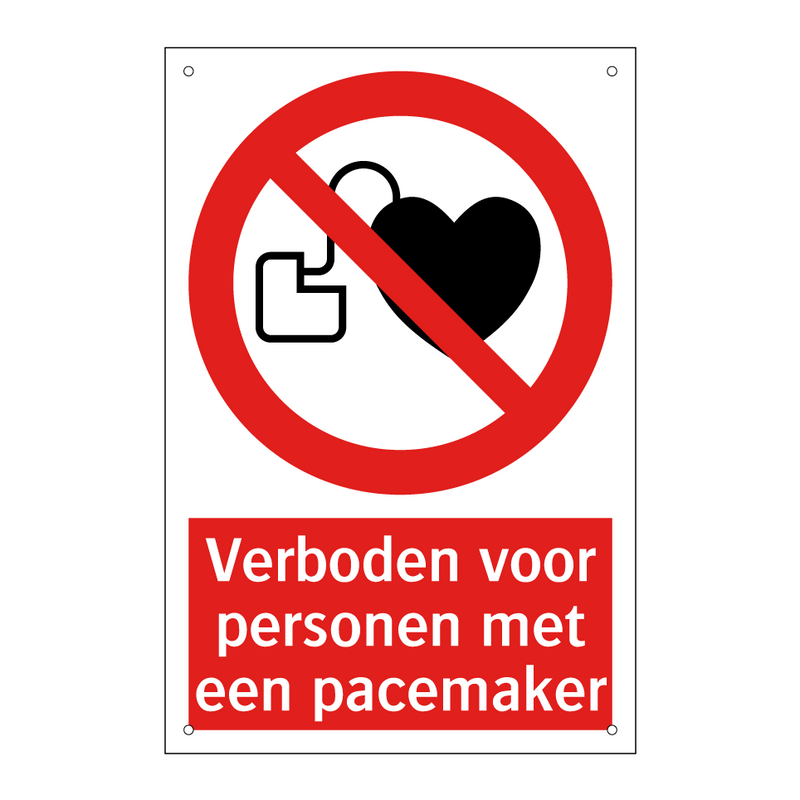 Verboden voor personen met een pacemaker