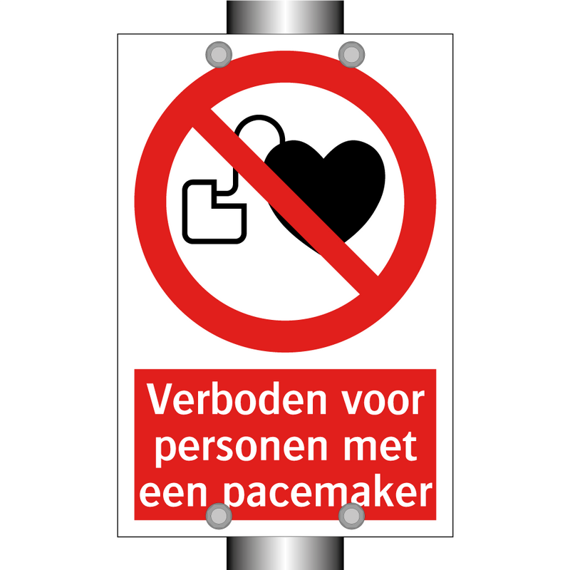 Verboden voor personen met een pacemaker