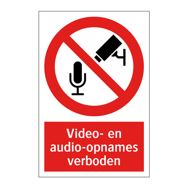 Video- en audio-opnames verboden