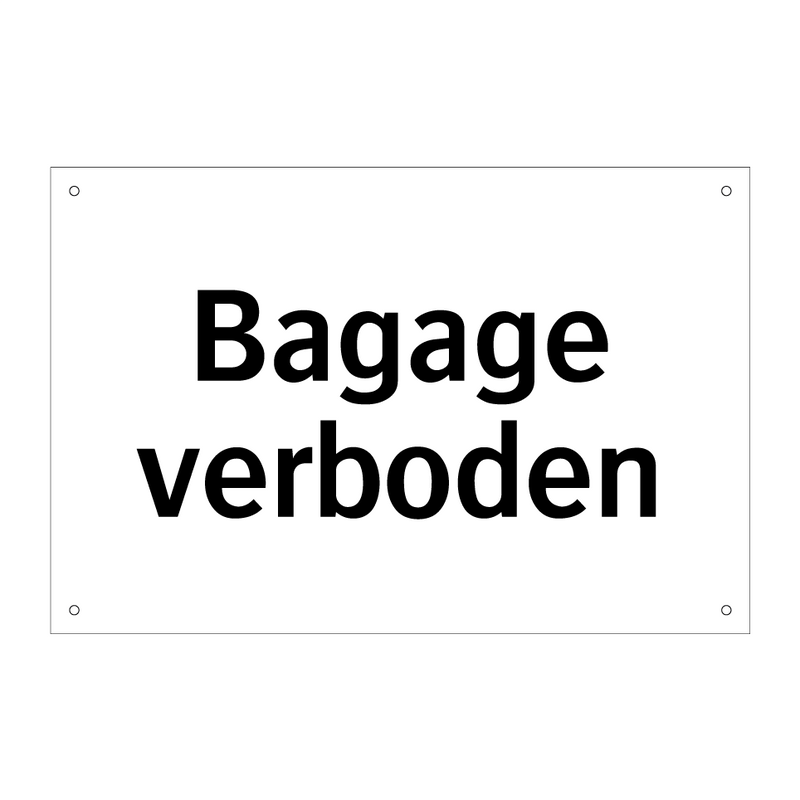 Bagage verboden