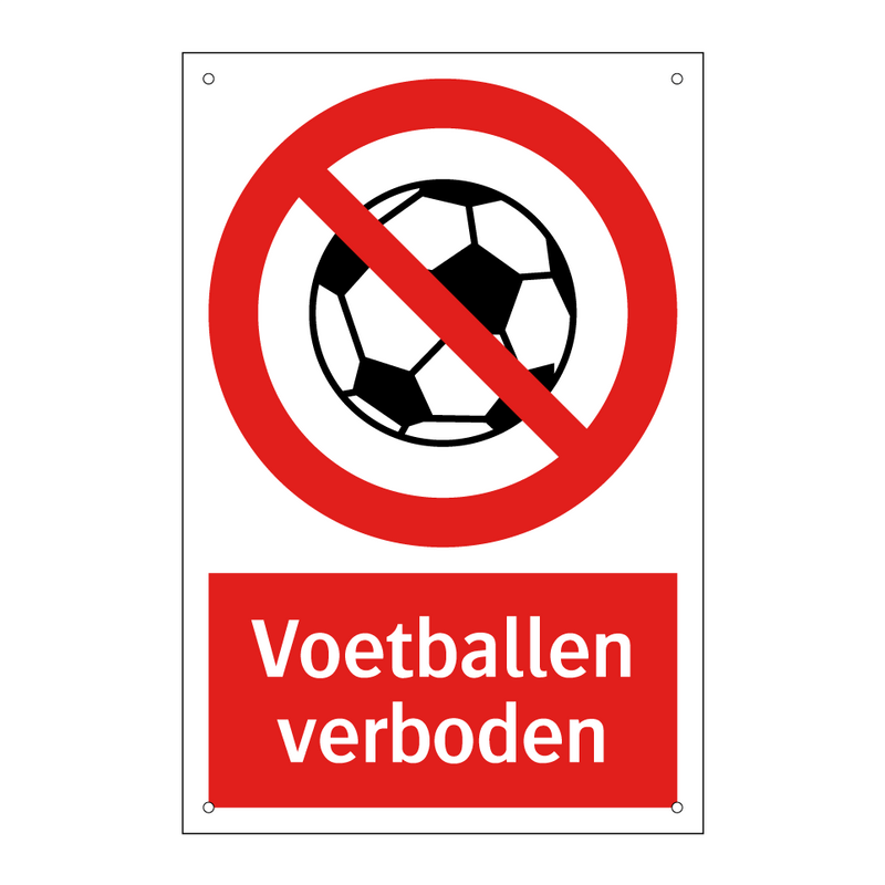 Voetballen verboden