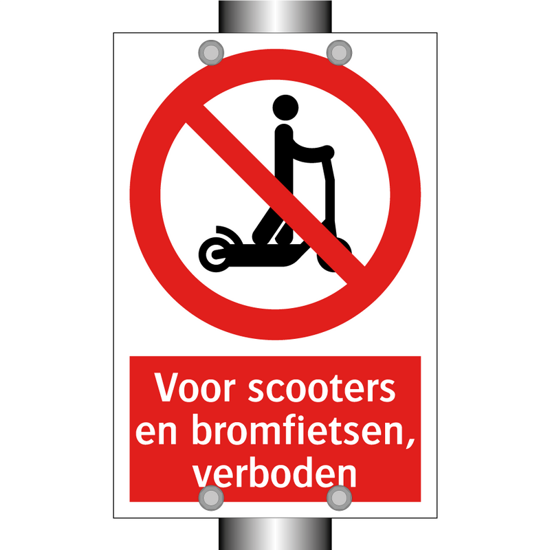 Voor scooters en bromfietsen, verboden