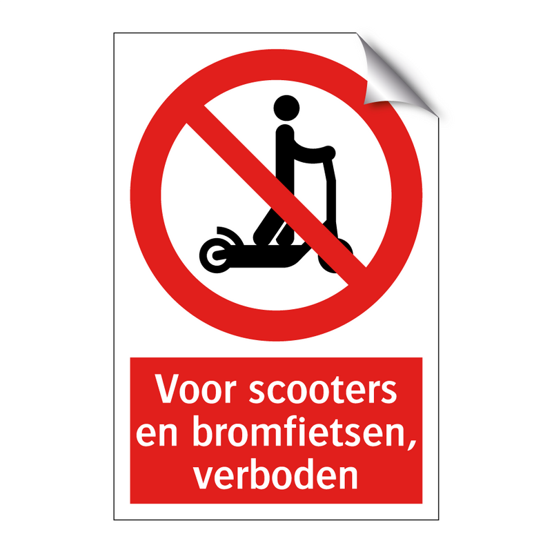 Voor scooters en bromfietsen, verboden