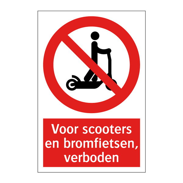 Voor scooters en bromfietsen, verboden