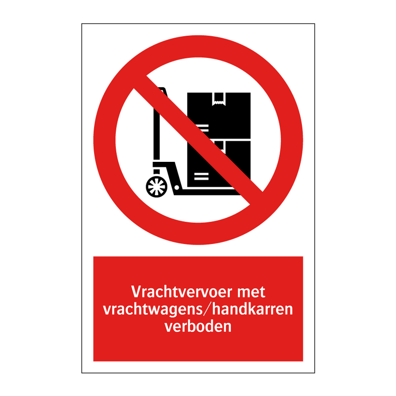 Vrachtvervoer met vrachtwagens/handkarren verboden