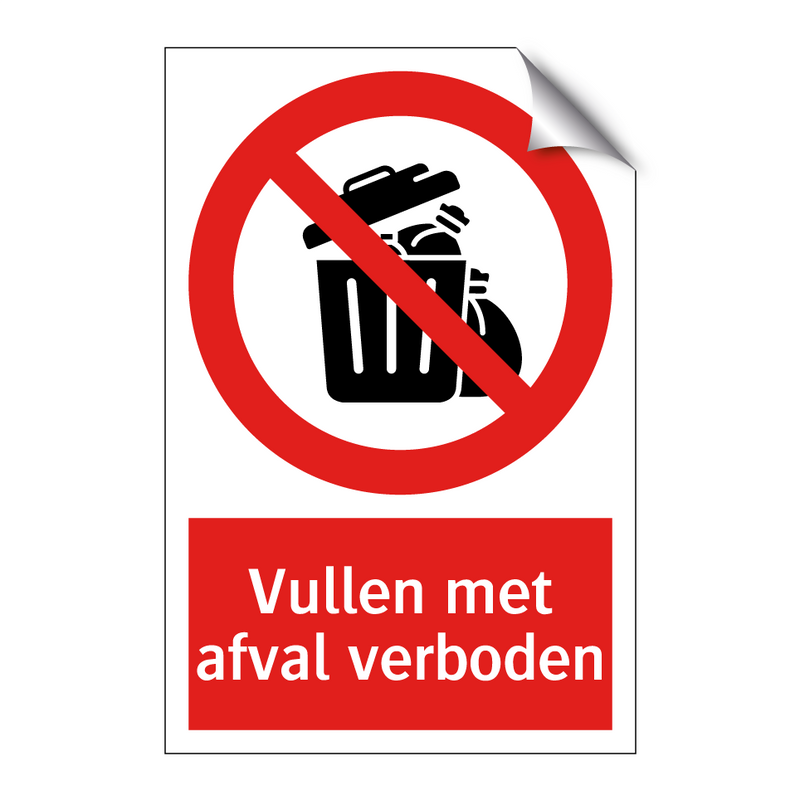 Vullen met afval verboden