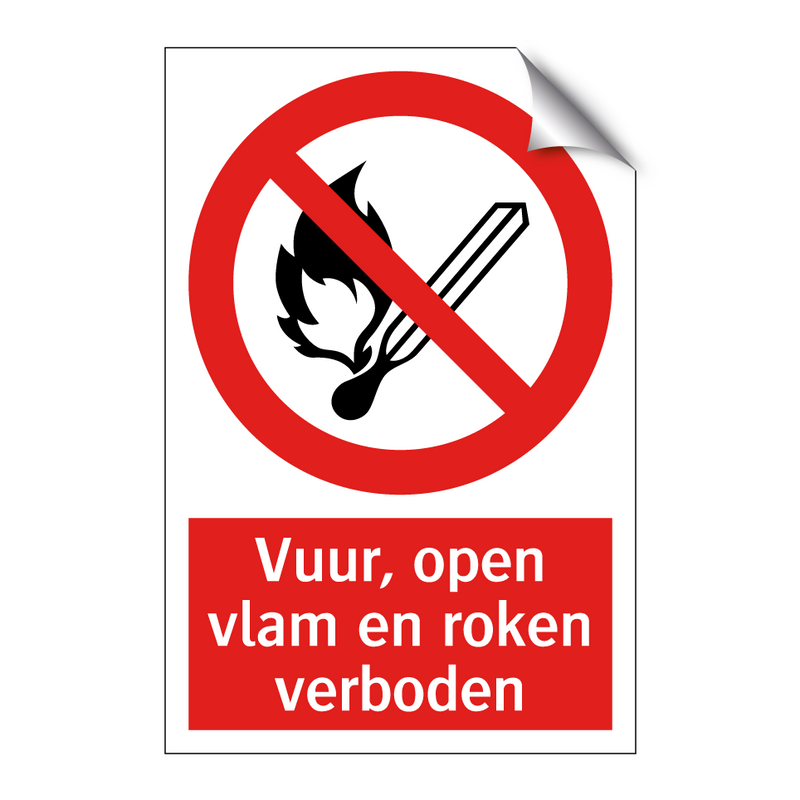 Vuur, open vlam en roken verboden