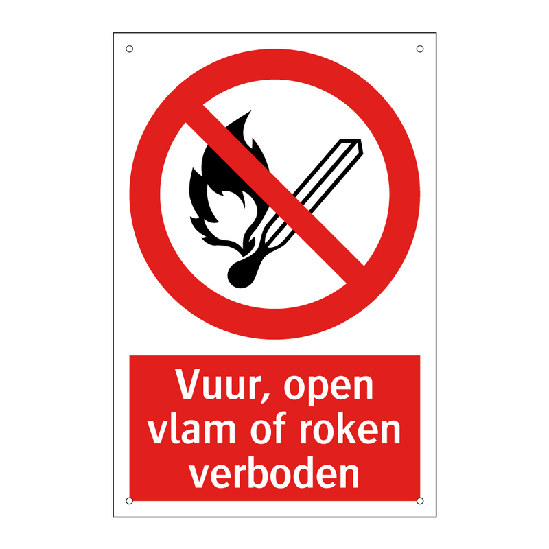 Vuur, open vlam of roken verboden