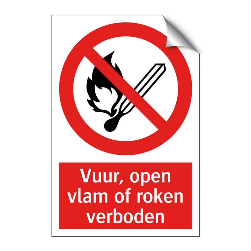 Vuur, open vlam of roken verboden