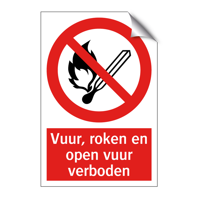 Vuur, roken en open vuur verboden