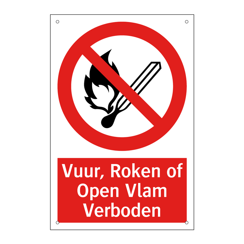 Vuur, Roken of Open Vlam Verboden