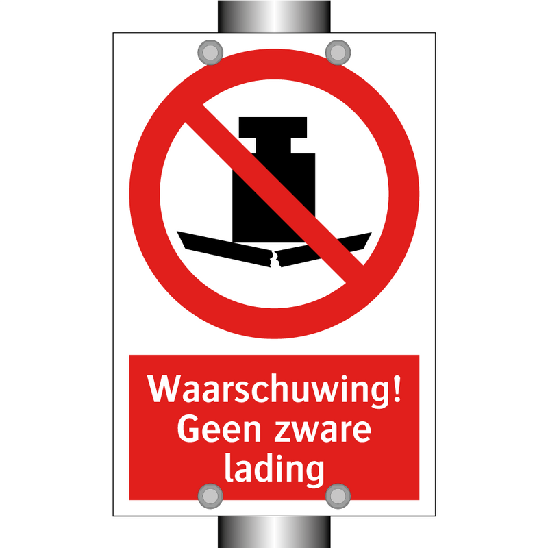 Waarschuwing! Geen zware lading